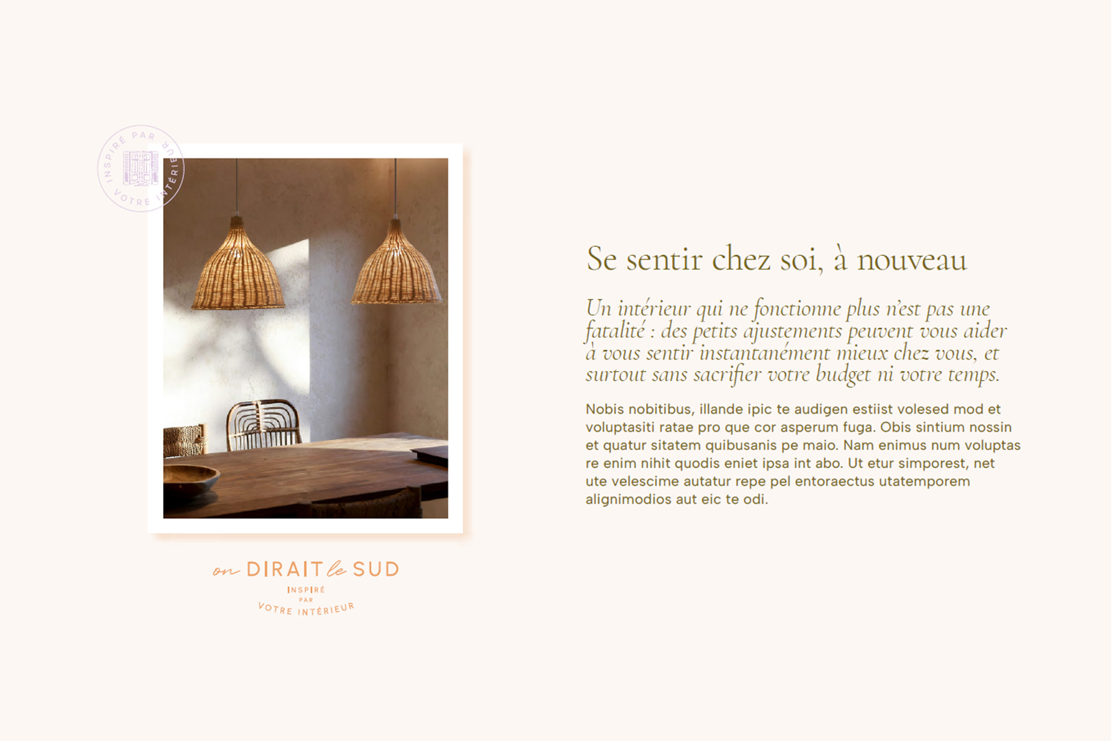 On dirait le Sud - Mise en page